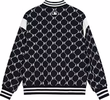 Lookbook MLB 紐約洋基隊 SS24 復古字母黑色棒球外套 男女適穿 3AJPM0641-50BKS