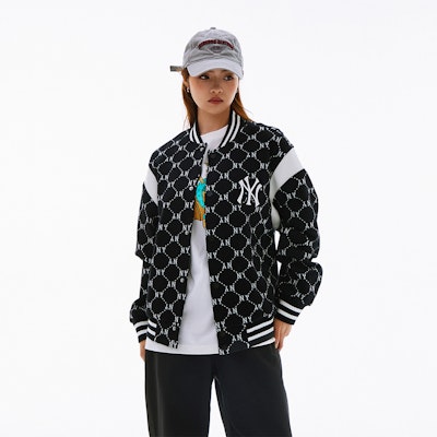 MLB ニューヨーク・ヤンキース SS24 レトロ モノグラム ブラック ベースボールジャケット ユニセックス 3AJPM0641-50BKS Shop MLB ニューヨーク・ヤンキース SS24 レトロ モノグラム ブラック ベースボールジャケット ユニセックス 3AJPM0641-50BKS