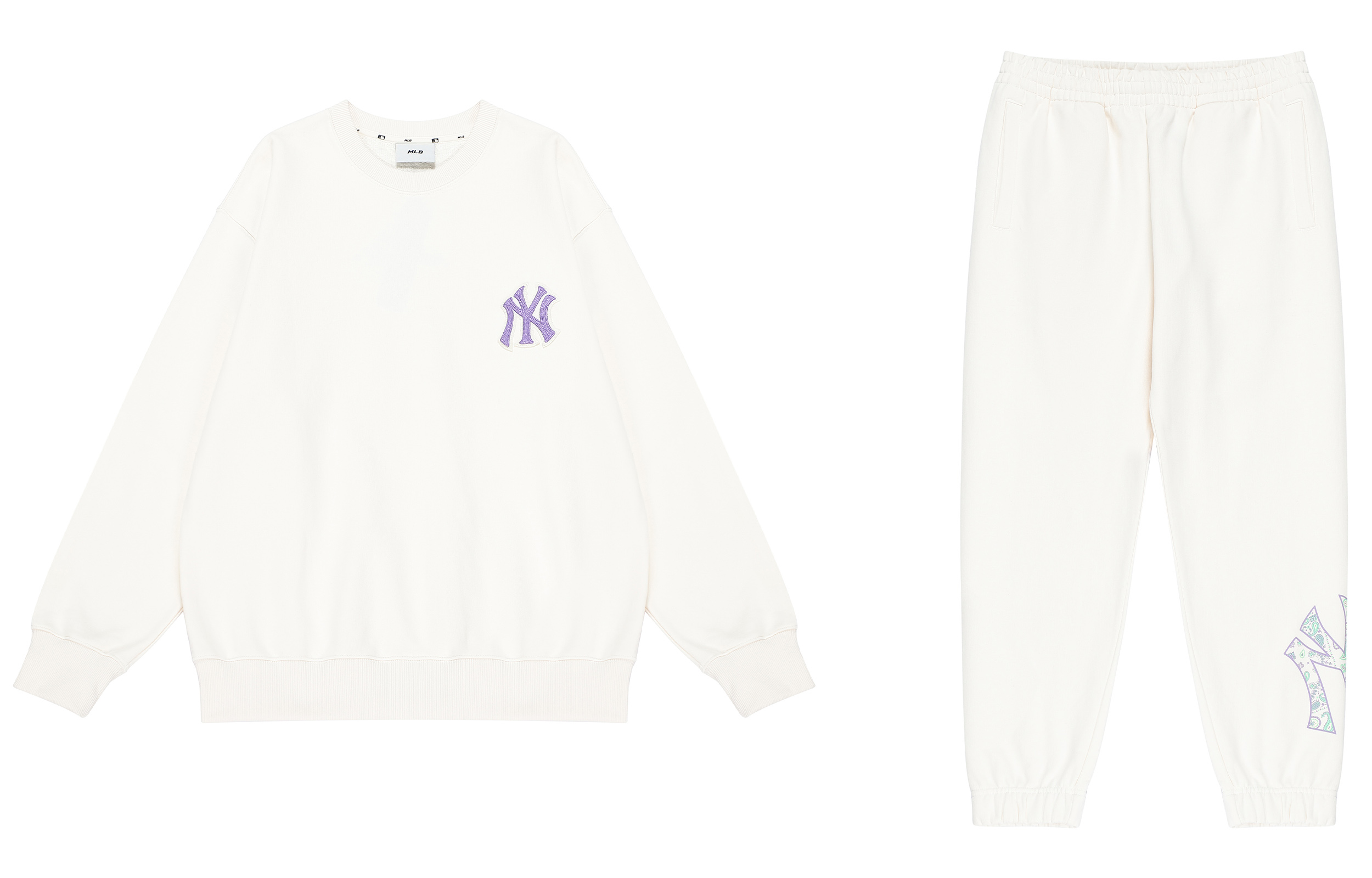 Order MLB 紐約洋基隊休閒男女同款米色運動衫與長褲套裝. 3APTI0126-50CRS3AMTI0126-50CRS