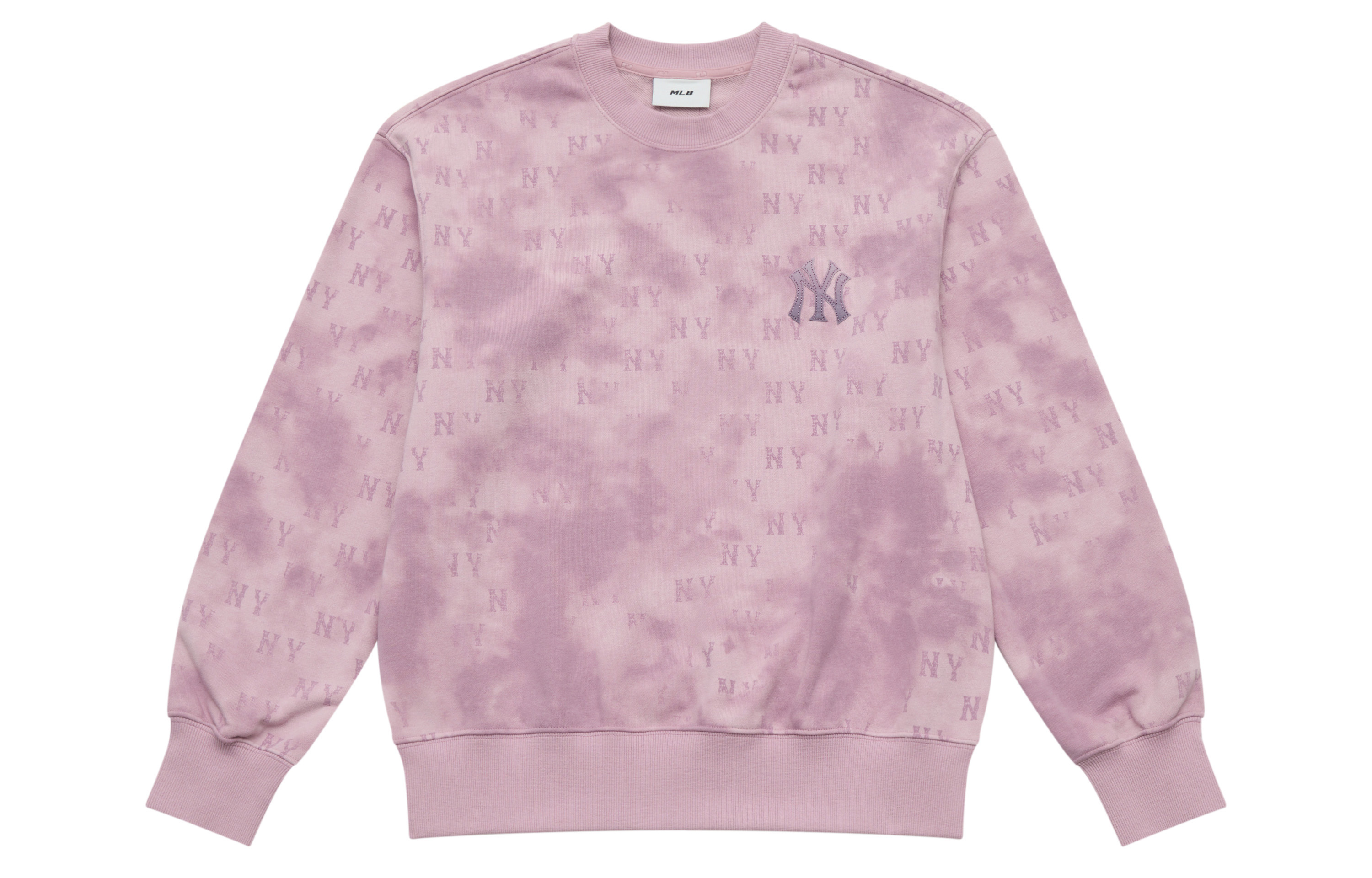 MLB New York Yankees Tie-Dye Logo Gradient Crewneck Pullover Sweatshirt Pink Unisex 3AMTM1154-50PKL