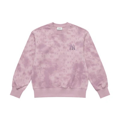 MLB New York Yankees Tie-Dye Logo Gradient Crewneck Pullover Sweatshirt Pink Unisex 3AMTM1154-50PKL
