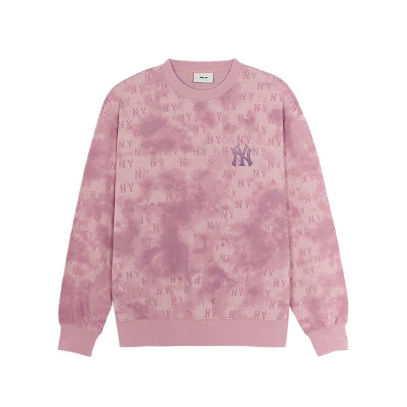 MLB New York Yankees Tie-Dye Logo Gradient Crewneck Pullover Sweatshirt Pink Unisex 3AMTM1154-50PKL 圖 2