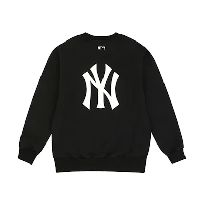 MLB New York Yankees Unisex Black Crewneck Sweatshirt Casual Loose Fit Long Sleeve 31MT03011-50L