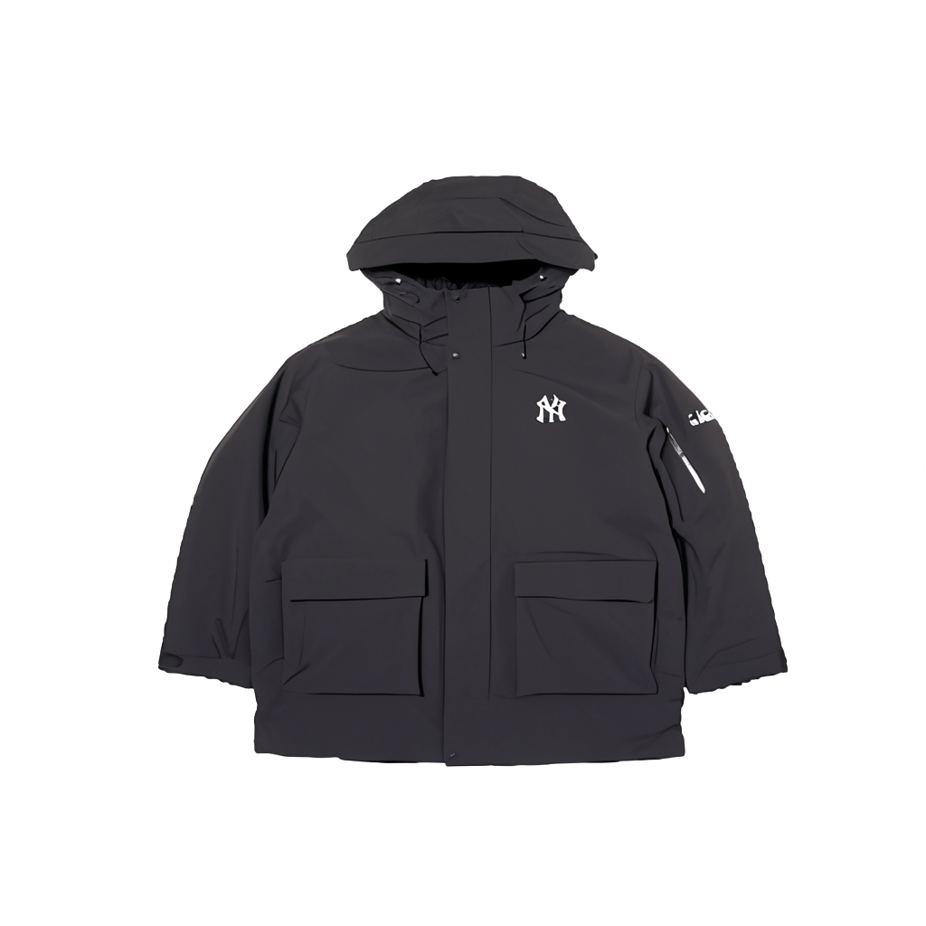 MLB New York Yankees Unisex Black Hooded Loose Fit Insulated Jacket. 3ADJB1446-50BKS 圖 2