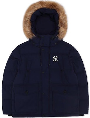 MLB 紐約洋基隊男女藍色連帽羽絨外套附毛領。 3ADJEC726-50NYD Buy MLB 紐約洋基隊男女藍色連帽羽絨外套附毛領。 3ADJEC726-50NYD