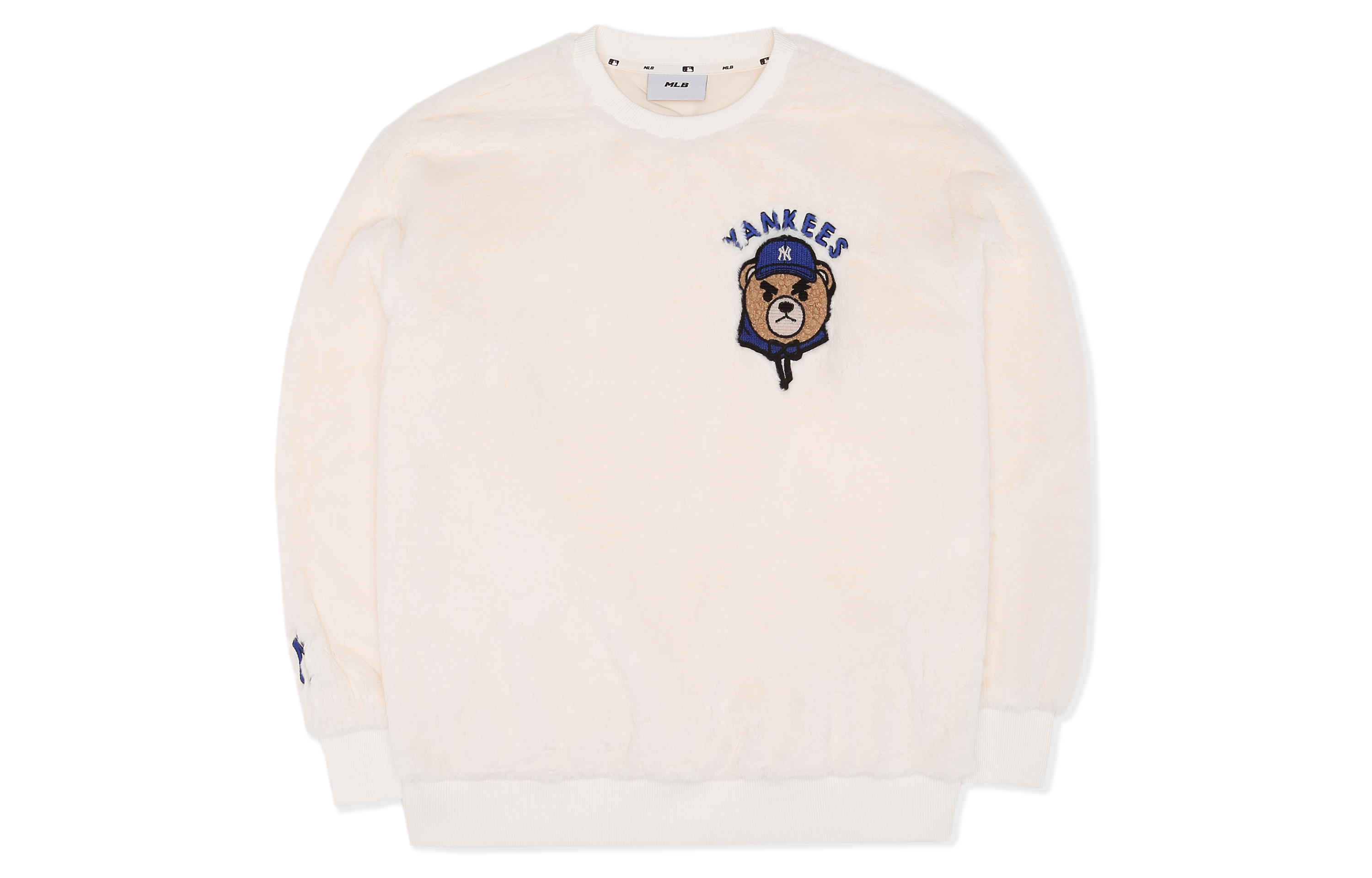 MLB New York Yankees Unisex Fleece Bear Sweatshirt Cream Color 3AMTE0126-50CRS