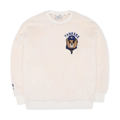 MLB New York Yankees Unisex Fleece Bear Sweatshirt Cream Color 3AMTE0126-50CRS