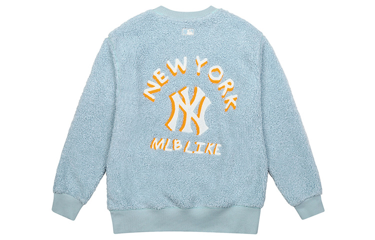 MLB New York Yankees Unisex Letter Logo Blue Crewneck Long Sleeve Sweatshirt 31MTF2061-50T