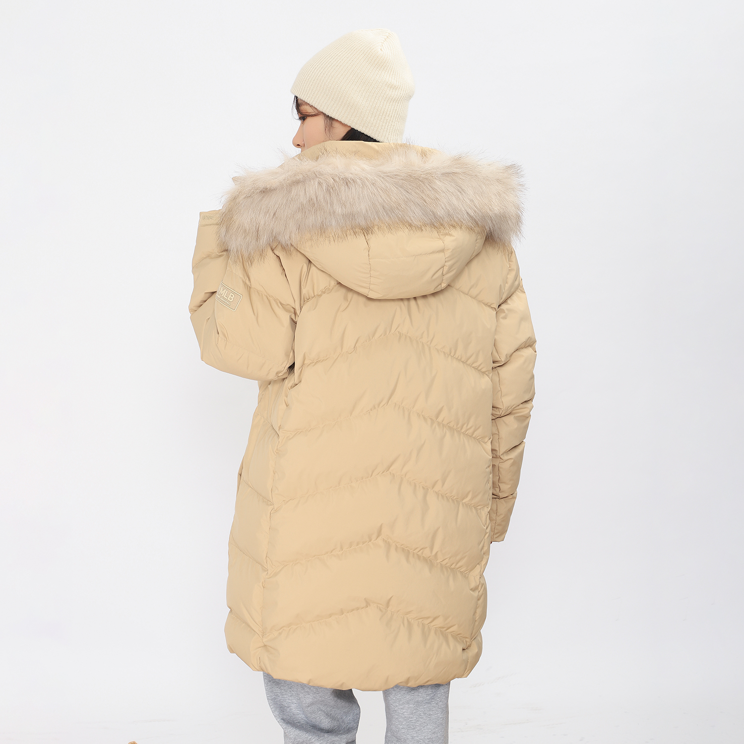 MLB New York Yankees Unisex Long Down Jacket Hoodie Sand Brown 3ADJEC616-43SAS 圖 13