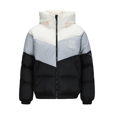 MLB New York Yankees Unisex Winter Puffer Jacket Ivory Color Hoodie. 3ADJS0316-50IVS