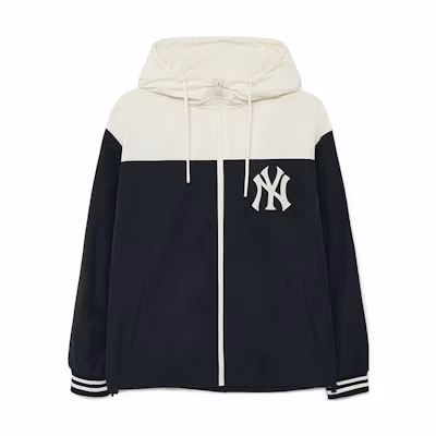 MLB New York Yankees Varsity Colorblock Windbreaker Hoodie Black Jacket 3AWJV0134-50BKS