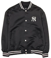 Order MLB New York Yankees Varsity Jacket Black Baseball Collar Unisex Retro Long Sleeve 3AJPV0344-50BKS