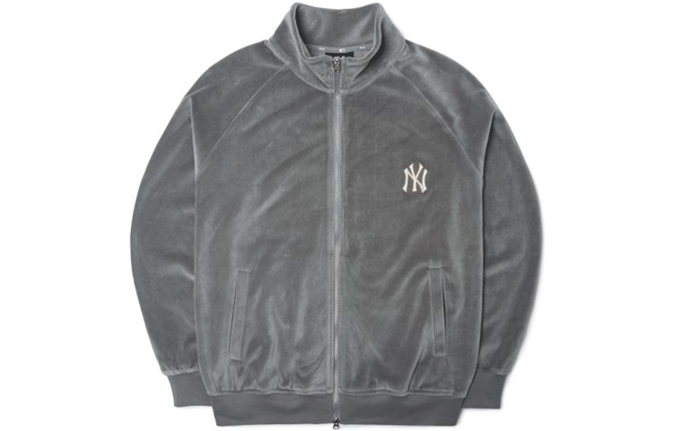 MLB New York Yankees Velvet Logo Casual Jacket Unisex Gray 3ATR00314-50GRD