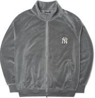 MLB New York Yankees Velvet Logo Casual Jacket Unisex Gray 3ATR00314-50GRD MLB New York Yankees Velvet Logo Casual Jacket Unisex Gray 3ATR00314-50GRD