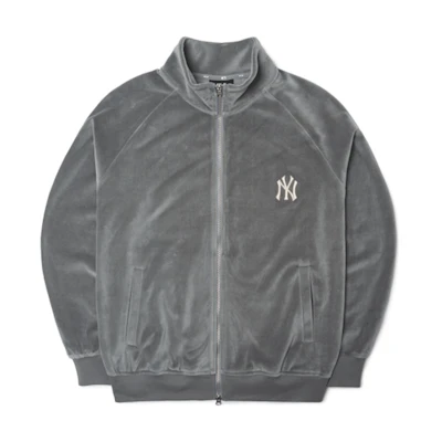 MLB New York Yankees Velvet Logo Casual Jacket Unisex Gray 3ATR00314-50GRD