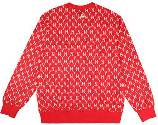 MLB 紐約洋基 復古花卉圓領衛衣 男女款 紅色 31MTM2041-50R Lookbook MLB 紐約洋基 復古花卉圓領衛衣 男女款 紅色 31MTM2041-50R