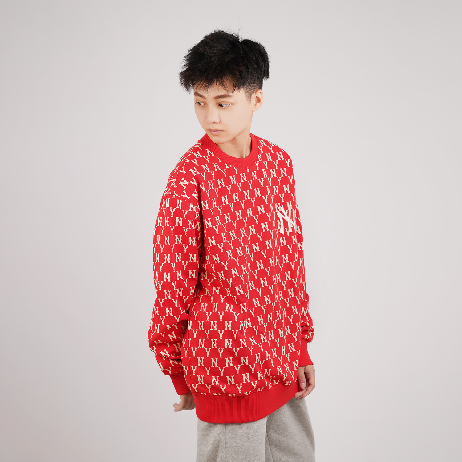 Purchase MLB 紐約洋基 復古花卉圓領衛衣 男女款 紅色 31MTM2041-50R