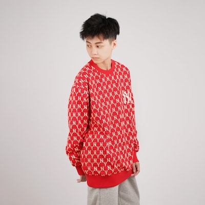 MLB 紐約洋基 復古花卉圓領衛衣 男女款 紅色 31MTM2041-50R Purchase MLB 紐約洋基 復古花卉圓領衛衣 男女款 紅色 31MTM2041-50R