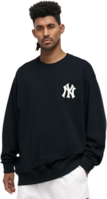 MLB 紐約洋基復古標誌黑色圓領衛衣 男女款 3AMTM0114-50BKS 1