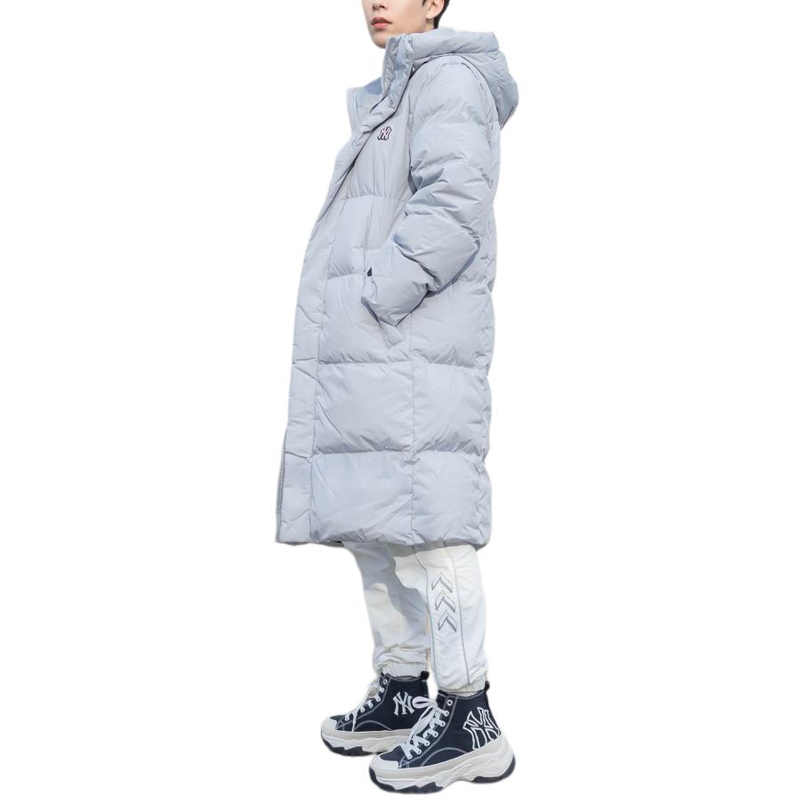 Purchase MLB 뉴욕 양키스 빈티지 로고 후드 롱 패딩 자켓 그레이 유니섹스 겨울 의류 3ADJJ0416-50GRS