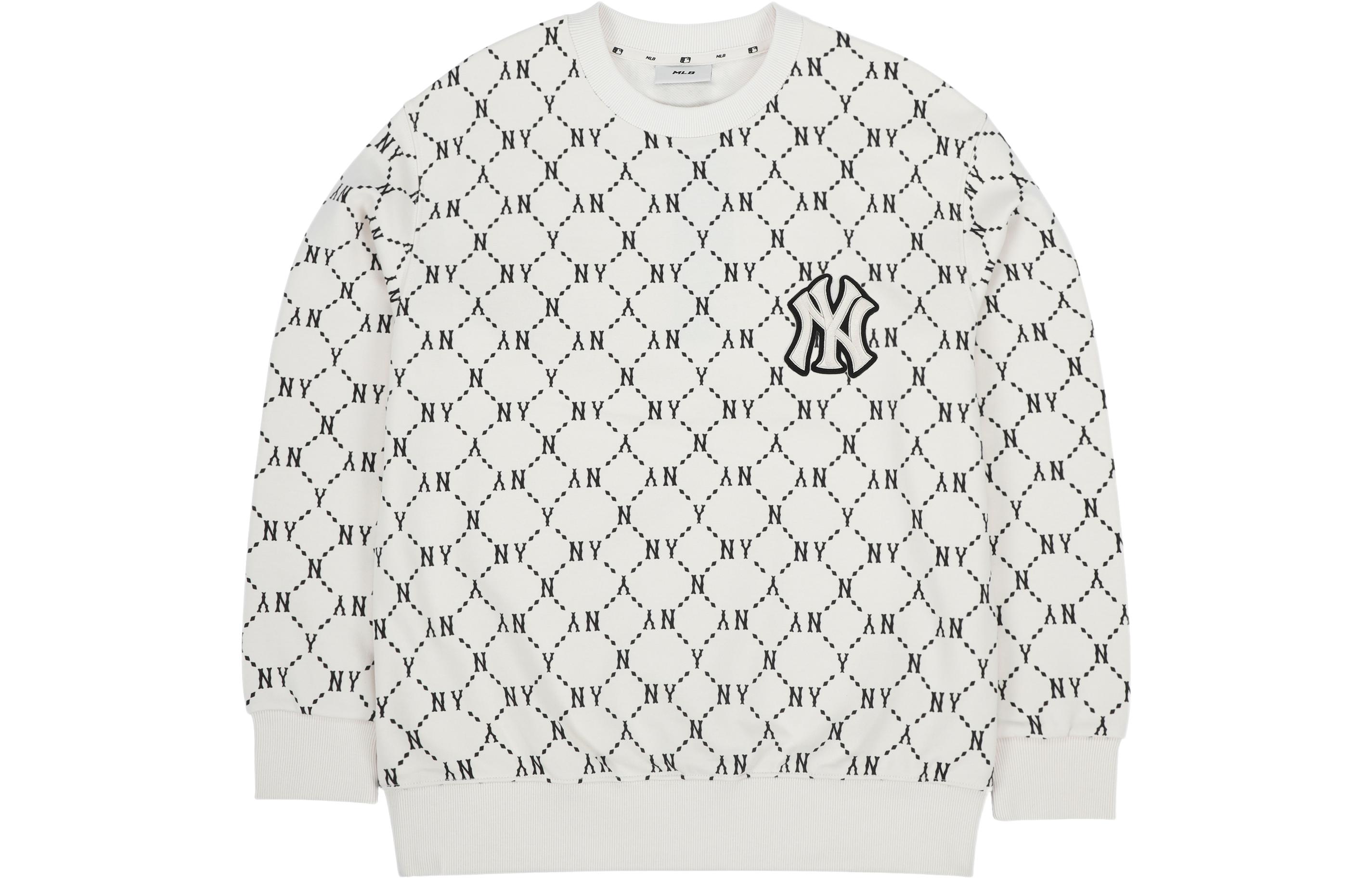 MLB New York Yankees Vintage Logo Print Cream Pullover Sweatshirt Unisex 3AMTM0314-50CRS