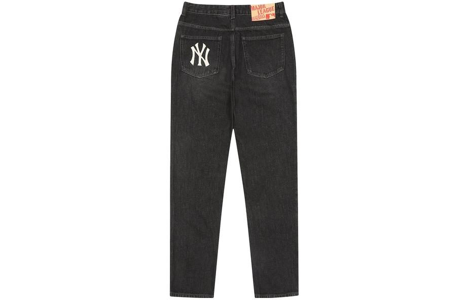 MLB New York Yankees Vintage Logo Relaxed Straight Jeans Black  Fashionable 31DPM1041-50L