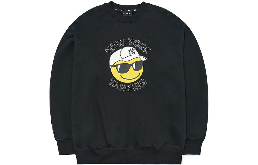MLB New York Yankees Vintage Smile Print Black Long Sleeve Sweatshirt Unisex 3AMTN0424-50BKS