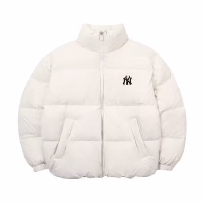 MLB New York Yankees White Short Puffer Jacket Unisex Winter 31DJ03061-50I