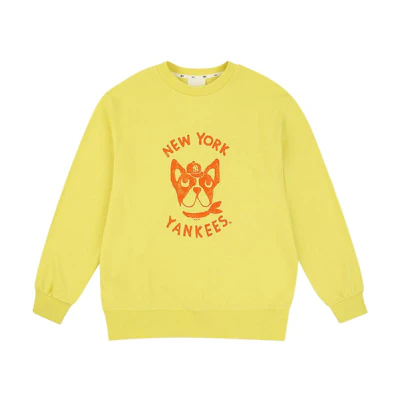 MLB New York Yankees Yellow Cartoon Letter Graphic Sweatshirt Unisex Long Sleeve 31MTC2011-50Y