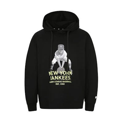 MLB NY Black Logo Hoodie - Unisex Long Sleeve Sweatshirt 31HDE2011-50L
