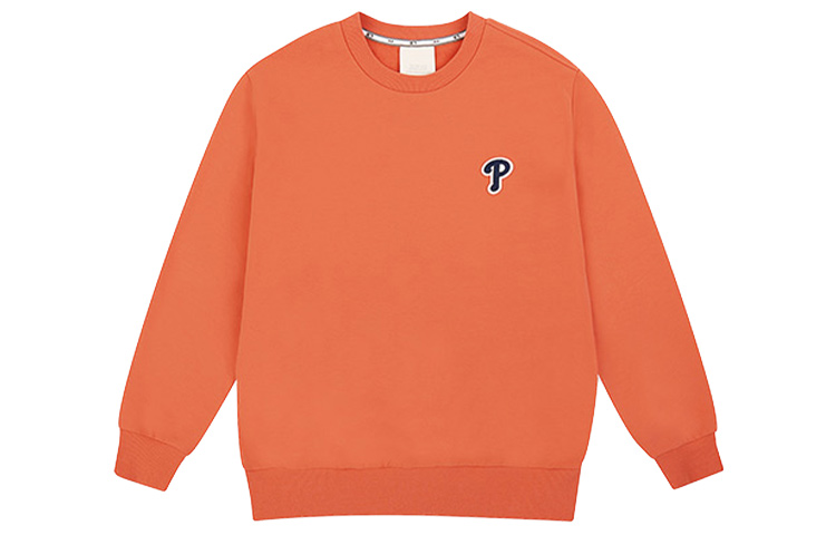 MLB NY/LA Embroidered Logo Long Sleeve Sweatshirt Unisex - Orange 31MT04011-10O