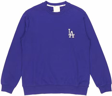MLB NY/LA 寬鬆版Logo補丁男女款圓領長袖上衣-藍色 31MT01941-07U Buy MLB NY/LA 寬鬆版Logo補丁男女款圓領長袖上衣-藍色 31MT01941-07U