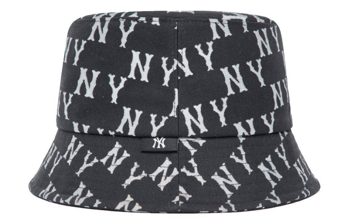 MLB NY Letter Print Bucket Hat Unisex Black 3AHTM013N-50BKS