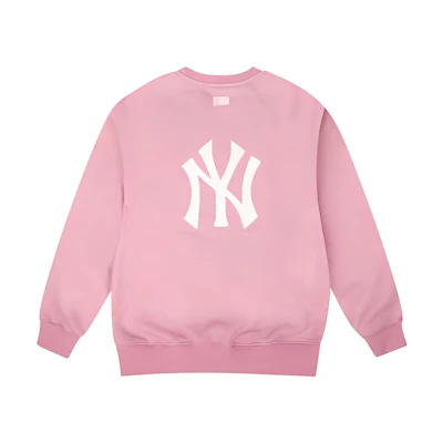 MLB NY Oversized Logo Fleece Hoodie Unisex Pink 31MTF2961-50P