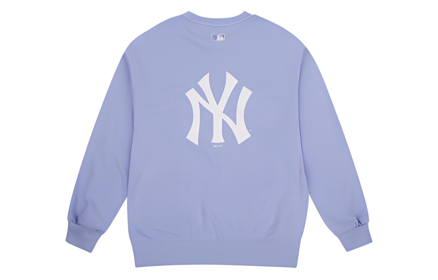MLB NY Purple Classic Print Crewneck Sweatshirt Unisex Long Sleeve Loose Fit 31MTC2941-50V