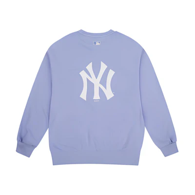 MLB NY Purple Classic Print Crewneck Sweatshirt Unisex Long Sleeve Loose Fit 31MTC2941-50V