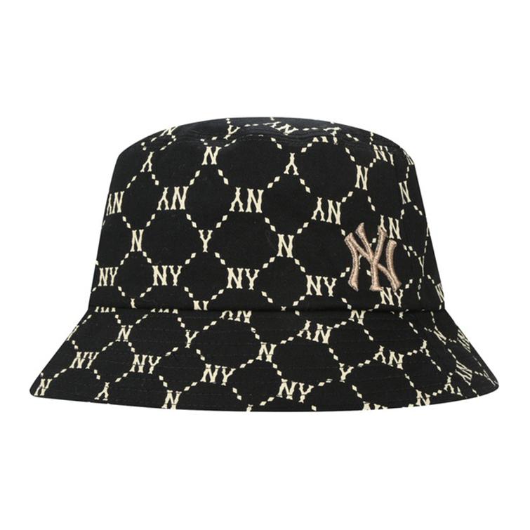 MLB NY Retro Monogram Street Bucket Hat Black - Unisex Couple Style 32CPHF011-50L