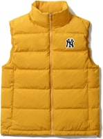 MLB NY Unisex Mustard Yellow Puffer Vest with Down Filling 31DV01061 MLB NY Unisex Mustard Yellow Puffer Vest with Down Filling 31DV01061