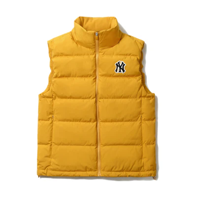 MLB NY Unisex Mustard Yellow Puffer Vest with Down Filling 31DV01061