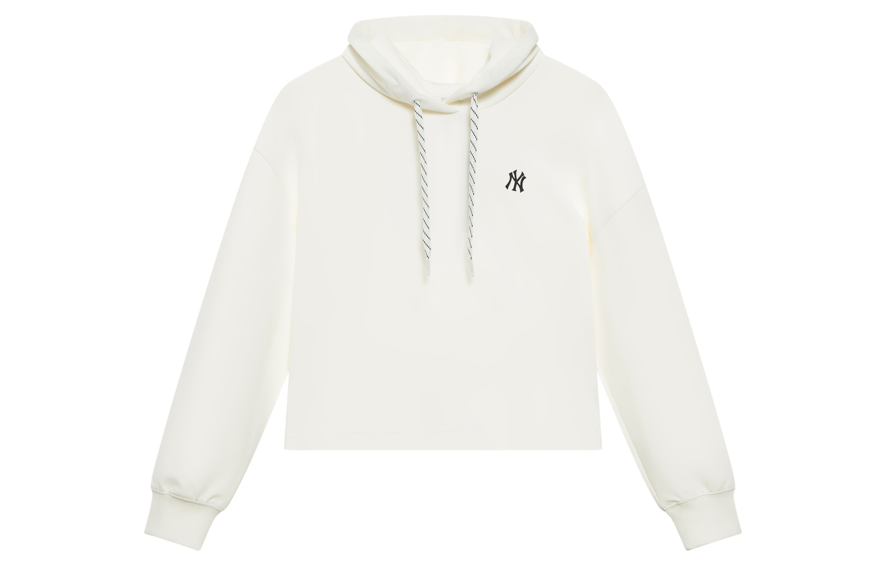 MLB NY Yankees Cream Modal Cropped Hoodie Unisex Casual Loose Drawstring Pullover 3FHDBA144-50CRS