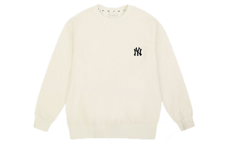 MLB NY Yankees Embroidered Logo Long Sleeve Sweatshirt Unisex White 31MT04011-50I