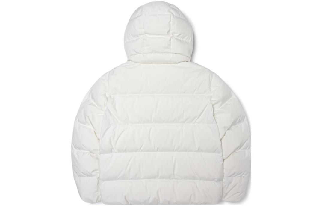 Lookbook MLB 紐約洋基刺繡NY標誌連帽羽絨外套 男女短版白色款 3ADJB0626-50IVS