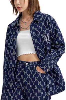 MLB NY Yankees FW22 Monogram Vintage Denim Jacket Unisex Couple Style Blue 3ADRM0224-50NYD Purchase MLB NY Yankees FW22 Monogram Vintage Denim Jacket Unisex Couple Style Blue 3ADRM0224-50NYD