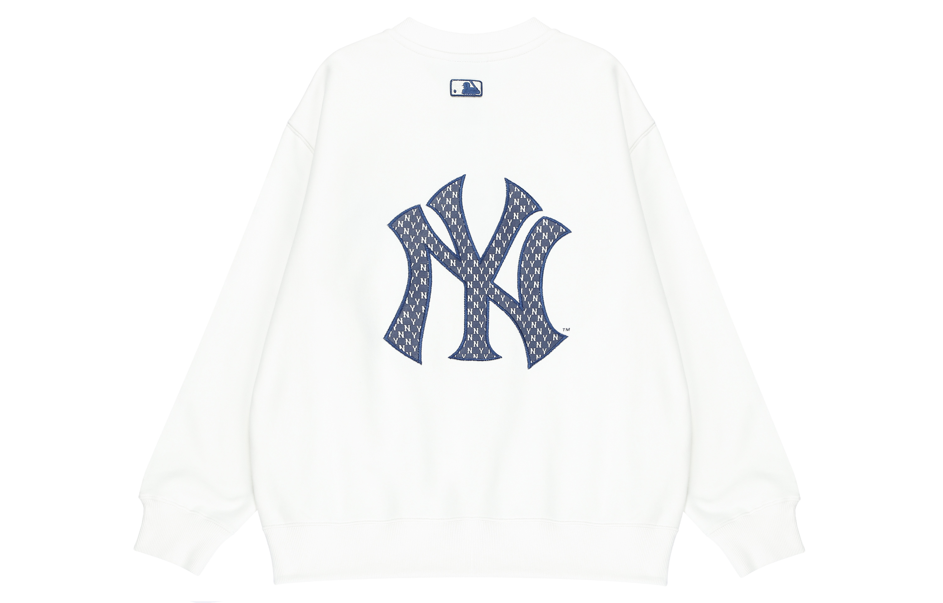 Order MLB NY 洋基隊 FW22 白色印花圓領衛衣 男女款. 3AMTM0124-50IVS