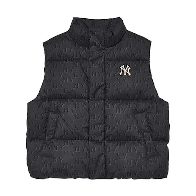 MLB NY Yankees FW23 Monogram Puffer Vest Unisex Black 3ADVM0136-50BKS