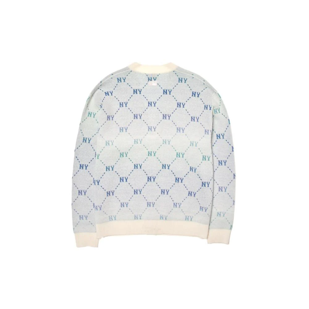 Lookbook MLB NY Yankees Gradation Monogram Logo Knit Sweater Cream Unisex. 3AKCM0244-50CRS