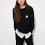 Shop MLB纽约洋基队字母印花黑色秋季版男女同款圆领卫衣 3AMTB0421-50BKS