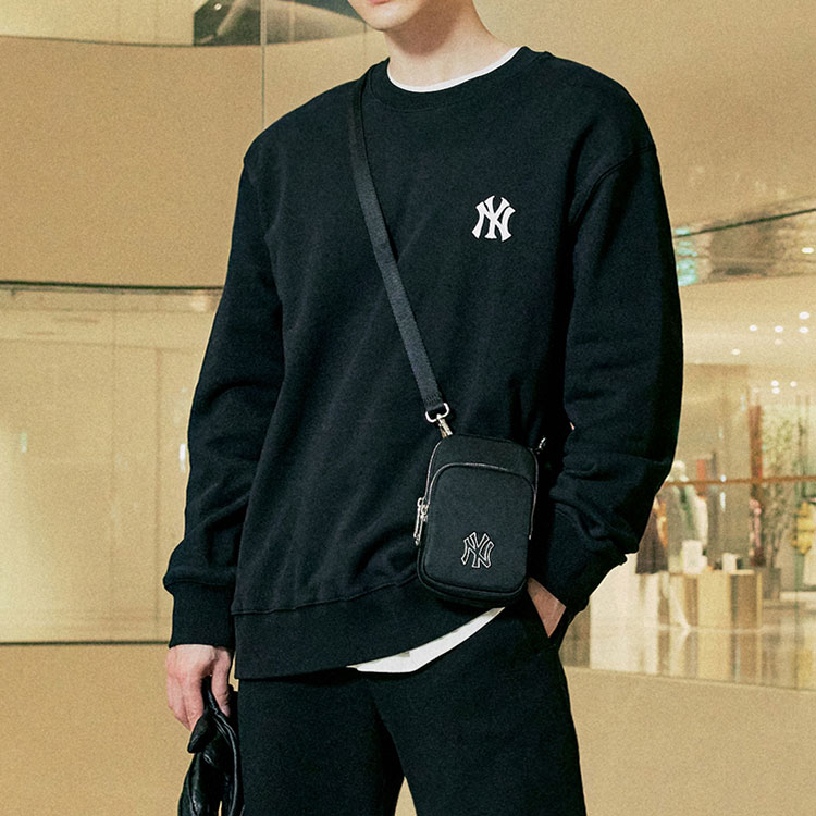 MLB NY Yankees Letter Print Crewneck Sweatshirt Unisex Black - Fall Edition 3AMTB0421-50BKS 圖 5