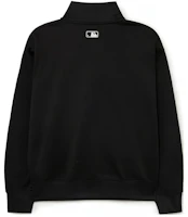 Lookbook MLB 紐約洋基隊字母寬鬆版飛行員外套 男女通用 黑色 3ATRB0434-50BKS