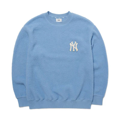 MLB NY Yankees Logo Fleece Crewneck Sweatshirt Unisex Winter Blue 3AMTF5116-50BLL